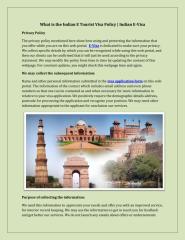 What is the Indian E Tourist Visa Policy , Indian E-Visa.pdf