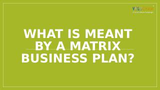 What is Meant by a Matrix Business Plan.pptx