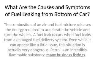 What Are the Causes and Symptoms of Fuel Leaking from Bottom of Car.pptx