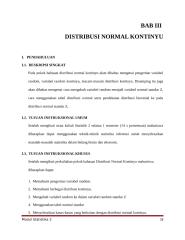 STATISTIK BAB III. DISTRIBUSI NORMAL KONTINYU MODUL.doc