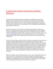 A good idea Credit Card Person Healthy Revenue.docx