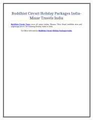 Buddhist Circuit Holiday Packages India- Minar Travels India.doc