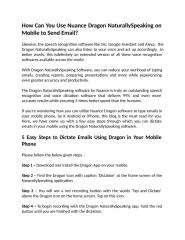 How Can You Use Nuance Dragon NaturallySpeaking on Mobile to Send Email.ppt