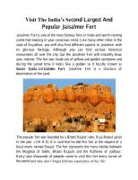Visit The India’s Second Largest And Popular Jaisalmer Fort.pdf