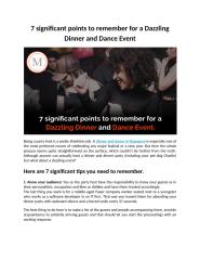 7 significant points to remember for a Dazzling Dinner and Dance Event.docx